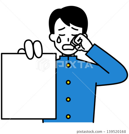 A male student crying while showing his documents. A male student crying while showing his documents. 139520168