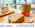 Tea time spent at a window seat in a cafe 139520198