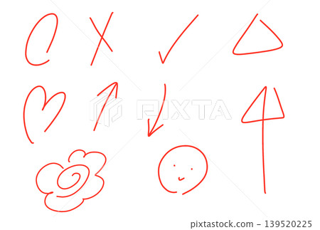 A set of handwritten circles, checkmarks, and crosses (for tests, grading, education, and blackboards) A set of handwritten circles, checkmarks, and crosses (for tests, grading, education, and blackboards) 139520225