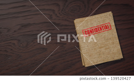 Confidential Document Folder On Office Desk 3d render. 139520427