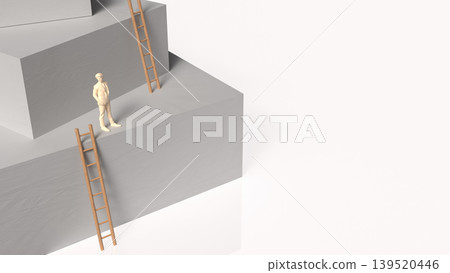 Ambitious Steps Toward Success 3d render. 139520446