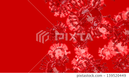 Red Virus Cells Medical Background 3d render. 139520449