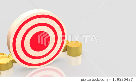 Financial Target Goals With Coins 3d render. Financial Target Goals With Coins 3d render. 139520457
