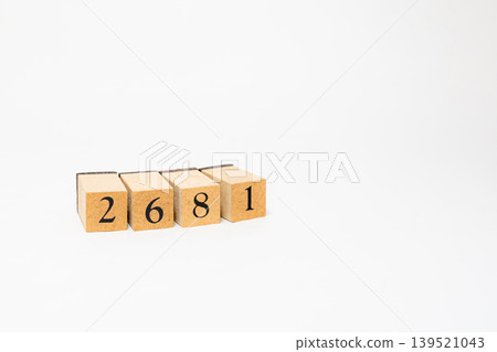 A four-digit number made of wooden blocks A four-digit number made of wooden blocks 139521043