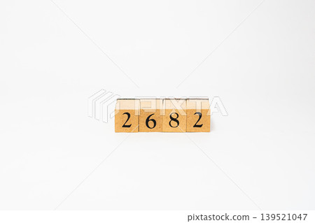A four-digit number made of wooden blocks A four-digit number made of wooden blocks 139521047