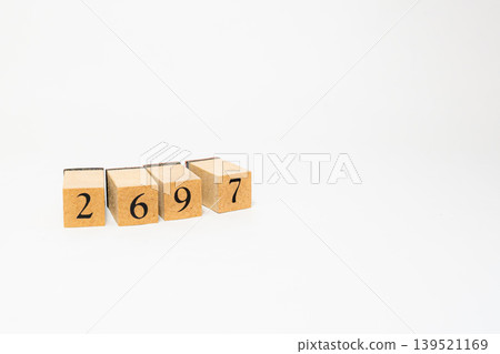 A four-digit number made of wooden blocks A four-digit number made of wooden blocks 139521169