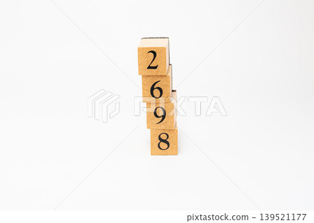 A four-digit number made of wooden blocks A four-digit number made of wooden blocks 139521177