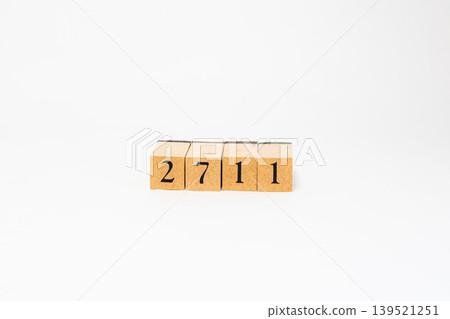 A four-digit number made of wooden blocks A four-digit number made of wooden blocks 139521251