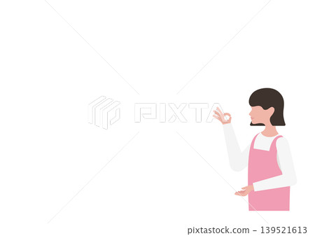 Vector illustration of a childcare worker making an OK sign. Vector illustration of a childcare worker making an OK sign. 139521613