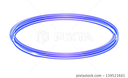 Blue glowing oval neon ring (transparent background / black background) Blue glowing oval neon ring (transparent background / black background) 139521681
