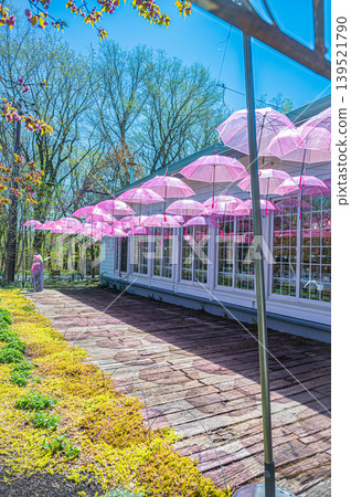 北海道帶著廣市十勝丘陵的傘之天空與盛開的春之花園 北海道帶著廣市十勝丘陵的傘之天空與盛開的春之花園 139521790