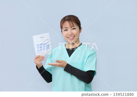 A female medical staff member guides you through the process of using your medication record book. A female medical staff member guides you through the process of using your medication record book. 139521880