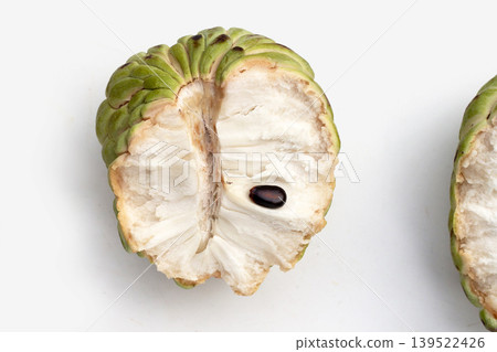 Custard apple fruit on white background. Custard apple fruit on white background. 139522426