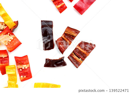 Sliced palermo sweet chilli pepper Sliced palermo sweet chilli pepper 139522471