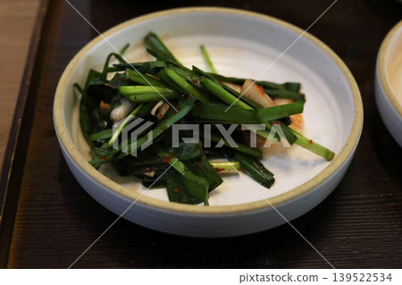Korean green onion salad served as spicy vegetable side dish Korean green onion salad served as spicy vegetable side dish 139522534