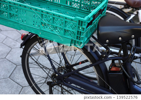 City bicycles parking on sidewalk in Japan City bicycles parking on sidewalk in Japan 139522576