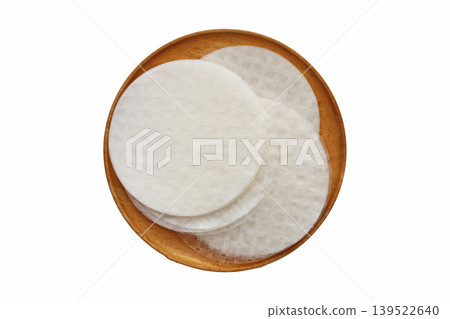 Stacked round sheets of Vietnamese rice paper Stacked round sheets of Vietnamese rice paper 139522640