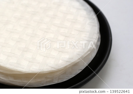 Stacked round sheets of Vietnamese rice paper 139522641
