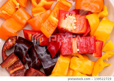 Sliced palermo sweet chilli pepper Sliced palermo sweet chilli pepper 139522729
