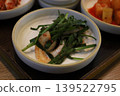 Korean green onion salad served as spicy vegetable side dish 139522795