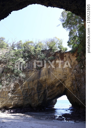 Ryugu Cave, a sea cave and skylight located in Shimoda on the Izu Peninsula. Ryugu Cave, a sea cave and skylight located in Shimoda on the Izu Peninsula. 139522805