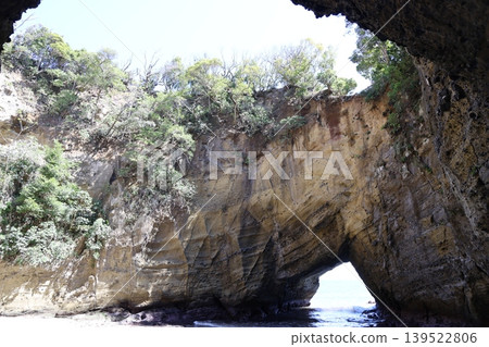 Ryugu Cave, a sea cave and skylight located in Shimoda on the Izu Peninsula. Ryugu Cave, a sea cave and skylight located in Shimoda on the Izu Peninsula. 139522806