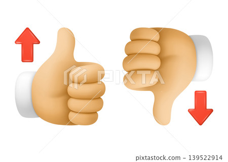 Vector Thumbs Up And Thumbs Down. Like and Dislike Hand Gestures Isolated. Approval and Rejection Symbols with Up and Down Arrows. Rating Feedback Design Vector Thumbs Up And Thumbs Down. Like and Dislike Hand Gestures Isolated. Approval and Rejection Symbols with Up and Down Arrows. Rating Feedback Design 139522914