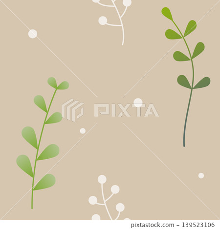 Botanical pattern, simple leaf design, ivory background Botanical pattern, simple leaf design, ivory background 139523106