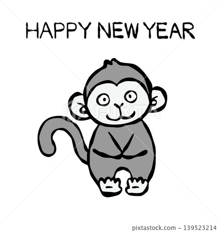 【黑白】新年賀卡素材:猴子 【黑白】新年賀卡素材:猴子 139523214