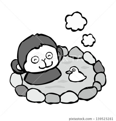 【單色】單點設計：猴子泡溫泉（猴子） 139523281