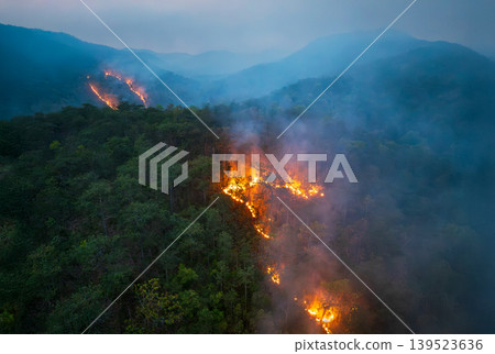 Wildfires release carbon dioxide (CO2) emissions and other greenhouse gases (GHG) that contribute to climate change. Wildfires release carbon dioxide (CO2) emissions and other greenhouse gases (GHG) that contribute to climate change. 139523636