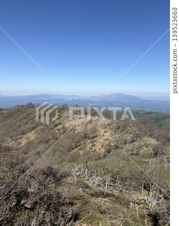 Aso Mountain as seen from the Mount Sobo hiking trail Aso Mountain as seen from the Mount Sobo hiking trail 139523668