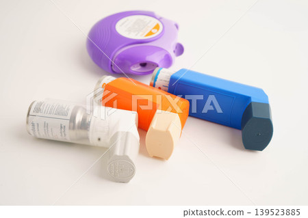 Bangkok, Thailand May 4, 2026 Asthma and chronic obstructive pulmonary disease COPD, metered dose inhaler MDI. Bangkok, Thailand May 4, 2026 Asthma and chronic obstructive pulmonary disease COPD, metered dose inhaler MDI. 139523885