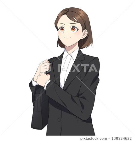 一幅職業婦女直視前方的插圖。 139524622