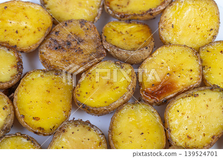 Affordable potato dish. Economical roasted potatoes for family dinners. Budgetconscious roasted potatoes with pantry seasonings suitable for large family gatherings 139524701