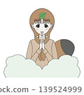 An illustration of a raccoon dog transforming into a woman. 139524999