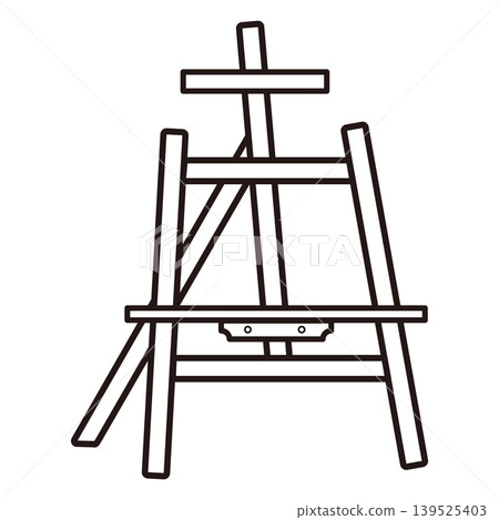 Simple easel monochrome icon | Illustration material for art supplies and art materials Simple easel monochrome icon | Illustration material for art supplies and art materials 139525403