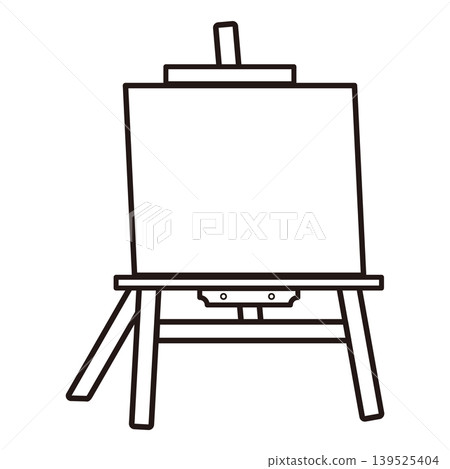 A monochrome icon of a simple easel with a canvas | Illustration material for art supplies and art materials A monochrome icon of a simple easel with a canvas | Illustration material for art supplies and art materials 139525404