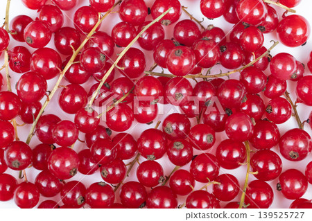 Top view red currant dessert styling shot, glossy berries clustered ready for cake topping, festive color palette, sugar dusting suggestion, holiday pastry mood Top view red currant dessert styling shot, glossy berries clustered ready for cake topping, festive color palette, sugar dusting suggestion, holiday pastry mood 139525727