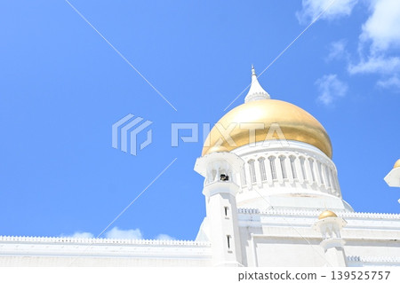這座古老的清真寺以其潔白的外牆而引人注目。 這座古老的清真寺以其潔白的外牆而引人注目。 139525757