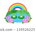 Hydrangeas, frogs, and snails during the rainy season 139526225