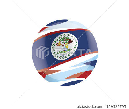 The Belize flag in an abstract sphere The Belize flag in an abstract sphere 139526795
