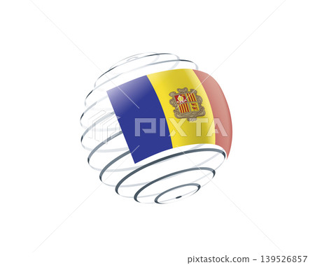 Andorra flag on an abstract globe Andorra flag on an abstract globe 139526857