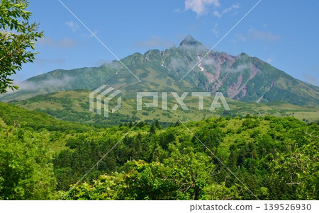 Rishiri Island, enveloped in fresh greenery; Mount Rishiri Rishiri Island, enveloped in fresh greenery; Mount Rishiri 139526930