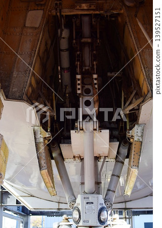 Inside the wheel of an aircraft at the Aviation Science Museum 139527151