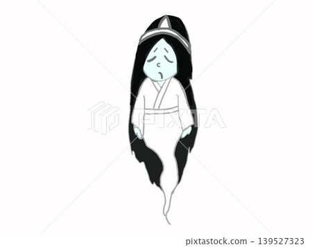 A female ghost wearing a white kimono A female ghost wearing a white kimono 139527323
