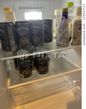 A refrigerator and alcohol stock for someone living alone A refrigerator and alcohol stock for someone living alone 139527517