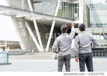 Senior man working on site Senior man working on site 139527783