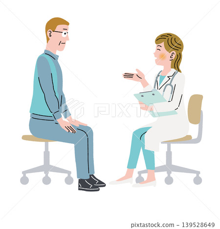 Female doctor and male patient 139528649