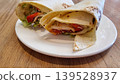 Close - up View Of Delicious Food On The Table. Rolls With Chicken And Vegetables. 139528937